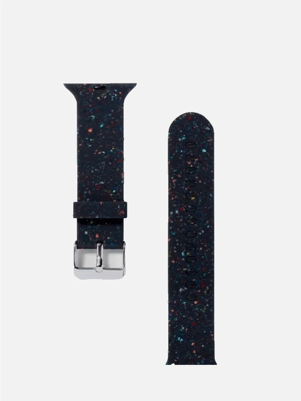 Speckled Black Silicone Watch Band